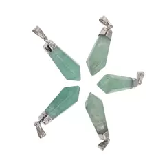 Pandantiv cu varf si montura argintie Fluorit verde, 35mm