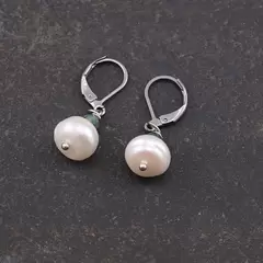 Cercei cu agatatoare perle de cultura 11mm si rubin in Zoisit 4mm