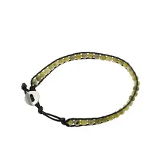 Bratara wrap Jad galben sfere 5mm