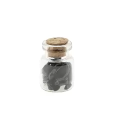 Sticla cu cristale naturale Turmalina Neagra chips 3-6mm, 3cm