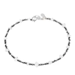 Bratara unicat cu Diamant Herkimer si Hematit discuri, argint 925