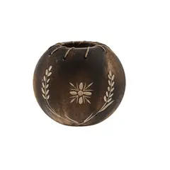 Vaza din lemn antichizat cu model gravat 12cm x 7,5cm