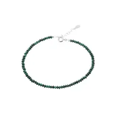 Bratara Malachit natural discuri fatetate cu Argint 925, 3mm