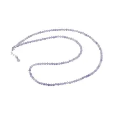 Colier Tanzanit sfere fatetate cu Argint 925, 2-3mm