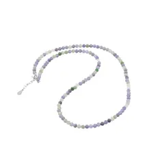 Colier Tanzanit si Smarald sfere fatetate cu Argint 925, 4mm