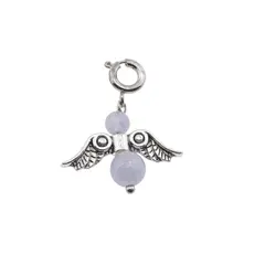 Breloc Ingeras cu pietre semipretioase Angelit, 4-6mm