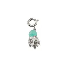 Breloc piatra semipretioasa Aventurin fatetat si sfera cu Zirconiu, 6-8mm