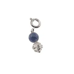 Breloc piatra semipretioasa Sodalit A+ si sfera cu Zirconiu, 6mm