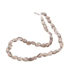 Colier cristale naturale Cuart fumuriu oval neregulat, 12-15mm