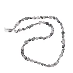 Colier cristale naturale Cuart turmalinat neuniform, 5-8mm