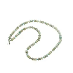 Colier Turcoaz natural discuri fatetate 6mm si sfere 2mm