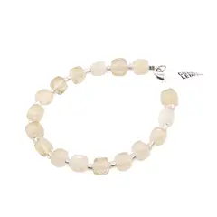 Bratara din cristale naturale Cuart Lemon cuburi fatetate, 8mm