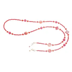 Colier / Snur pentru ochelari cu elemente din Sidef, rosu - 75cm
