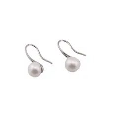 Cercei cu agatatoare Perle de cultura albe A+, 8mm