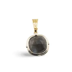 Pandantiv Labradorit patrat cu montura aurie, 15mm