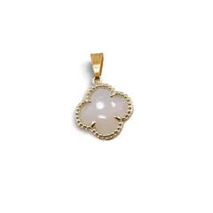 Pandantiv Opalit trifoi cu montura aurie, 18mm