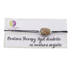 Bratara Therapy Agat dendritic oval cu montura argintie