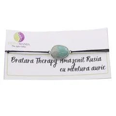 Bratara Therapy Amazonit Rusia oval cu montura aurie