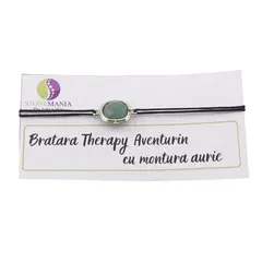 Bratara Therapy Aventurin patrat cu montura aurie