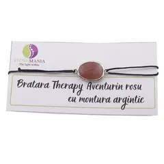 Bratara Therapy Aventurin rosu oval cu montura aurie