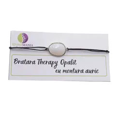 Bratara Therapy Opalit oval cu montura aurie