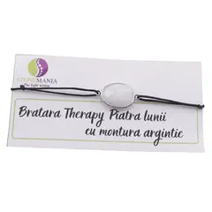 Bratara Therapy Piatra Lunii oval cu montura argintie