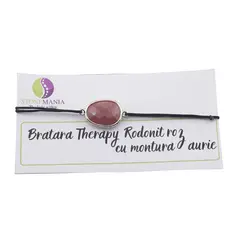 Bratara Therapy Rodonit roz oval cu montura aurie