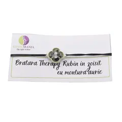 Bratara Therapy Rubin in zoisit trifoi cu montura aurie