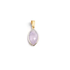 Pandantiv Ametist lavanda oval ascutit cu montura aurie, 22mm
