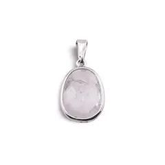 Pandantiv Ametist lavanda oval cu montura argintie, 20mm