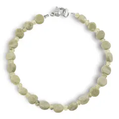 Bratara cristale naturale Granat verde banuti 6mm si discuri fatetate 3mm