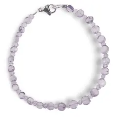 Bratara cristale naturale Ametist lavanda banuti 4mm si discuri fatetate 2mm