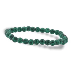 Bratara din Malachit sintetic 6mm, pe elastic, 19cm, sfere mate