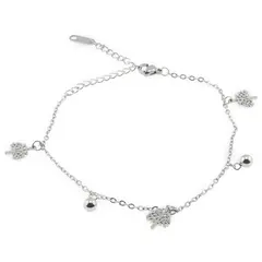 Bratara pentru glezna din inox argintiu cu charm model Pomul Vietii