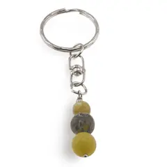Breloc Jad olive trei sfere, 8-10mm
