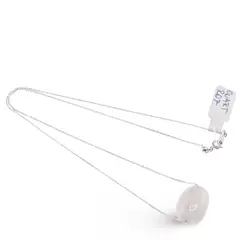Lantisor de argint 925 reglabil cu pandantiv Cuart roz