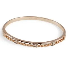 Bratara din cupru placat cu aur roz 18k fixa, model roman cu zirconii incrustate