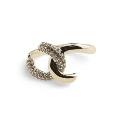 Inel reglabil Cupru placat cu Aur galben 14k, model serpuit cu zirconiu