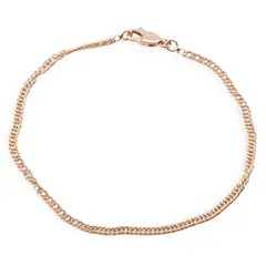 Bratara din cupru placat cu aur roz 18k, model lantisor impletit