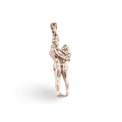 Pandantiv cupru placat cu aur roz 14k, model cuplu