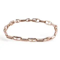 Bratara din cupru placat cu aur roz 18k, model hollow