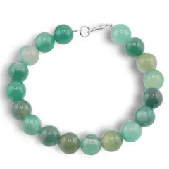 Bratara Agat verde sfere, 10mm