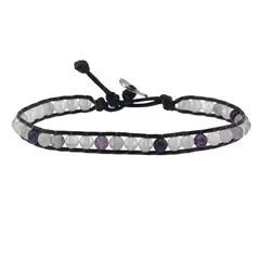 Bratara wrap Fluorit sfere, 5mm