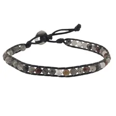 Bratara wrap Heliotrop sfere, 4mm