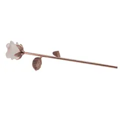 Trandafir din metal cupru si Cristal de stanca, 23cm