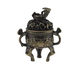 Vas pentru ardere tamaie si ierburi parfumate caldelnita cu Pixiu, alama - 45mm x 55mm