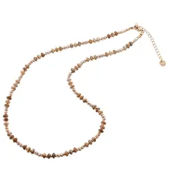 Colier Jasp peisaj rondele cu elemente aurii, 4mm