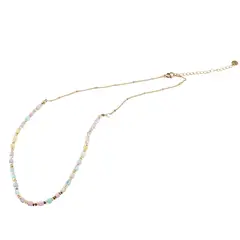 Colier Sidef multicolor cuburi cu elemente aurii, 3mm