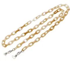 Colier / Snur pentru ochelari model lant din plastic galben, 72cm