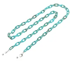 Colier / Snur pentru ochelari model lant din plastic turcoaz, 72cm